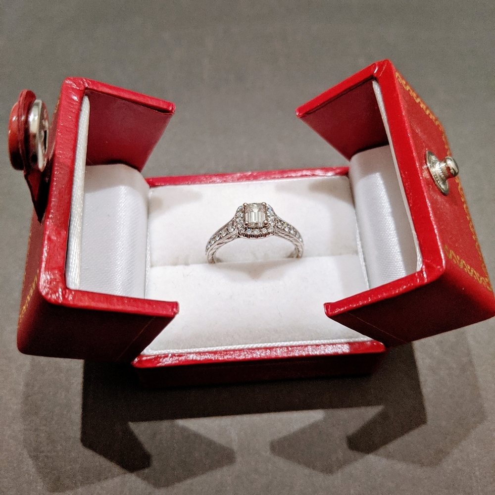 1/2ct Emerald Cut Ring - image 1